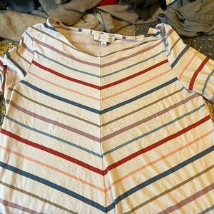 New Directions Multicolor Striped Top